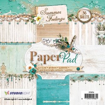 Paper pad nr.54 Summer Feelings 15x15cm p/36vel