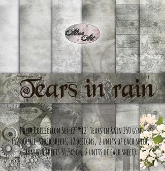 Paper pad Tears in Rain 30.5x30.5cm p/12vel