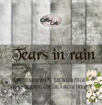 Paper pad Tears in Rain 15x15cm p/24vel