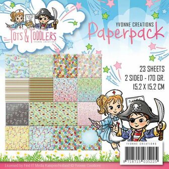 Paper pad Tots and Toddlers 15x15cm p/set