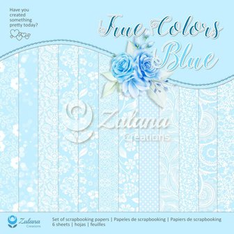 Paper pad True Colours Blue 30.5x30.5cm p/6vel