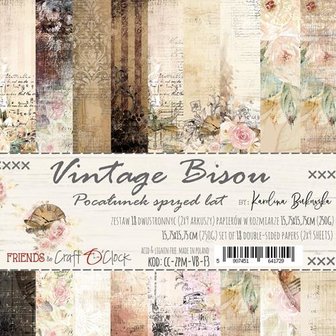 Paper pad 15x15cm Vintage Bisou p/18vel