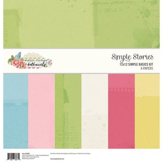 Paper pad Vintage Botanicals basis 30.5x30.5cm p/6vel
