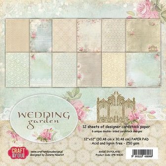 Paper pad 30.5x30.5cm Wedding Garden p/12vel