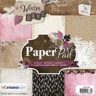 Paper pad Winter Days nr.100 15x15cm p/36vel