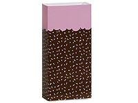 Zakken bruin/roze 13x9x27cm p/50st blokbodem hagelslag papier 