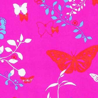 Zakken roze vlinder 17x25cm p/50st