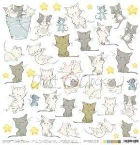 Plaatjes Paws of happinessII poesjes in emmer 30.5x30.5cm p/vel