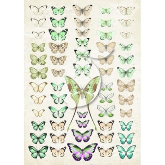 Plaatjes A4 vlinders My Sweet Provence p/vel groen