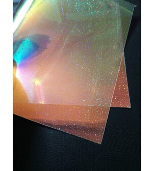 Omslag notitieboekje Glitter 20x34cm p/vel Jelly holografisch