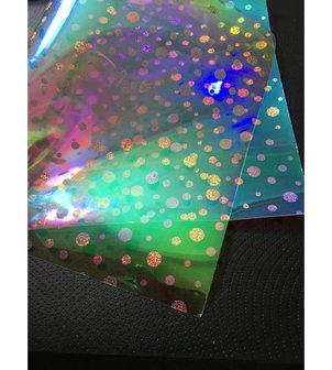 Omslag notitieboekje Stip 20x34cm p/vel Jelly holografisch