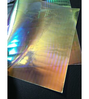 Omslag notitieboekje Streep 20x34cm p/vel Jelly holografisch