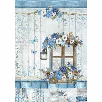 Rice Paper Blue Land Window A4 p/vel