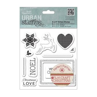 Rubber stamp Christmas hartje rechts 12x12cm p/st