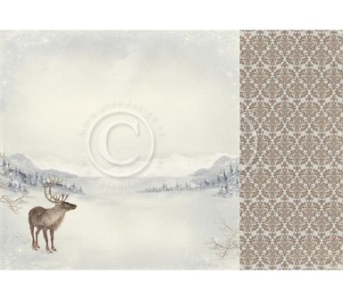 Scrappapier Greetings from the North Pole Santa&#039;s reindeer 30.5x30.5cm p/vel