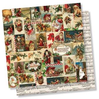 Scrappapier Vintage christmas 30.5x30.5cm p/vel Jolly Holidays