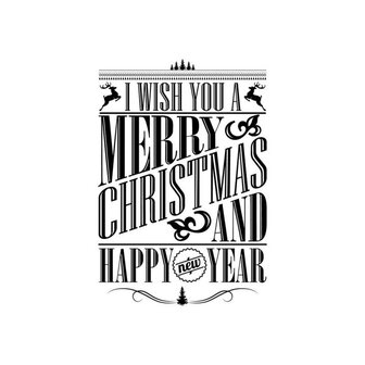 Stamp rubber I wish you a merry 10x12.7cm p/st