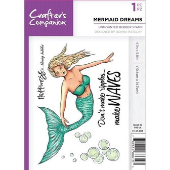 Stamp Mermaid dreams A6 p/st zeemeermin rubber unmounted