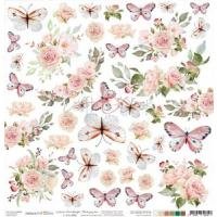 Plaatjes vlinders 30.5x30.5cm Vintage Treasure p/vel