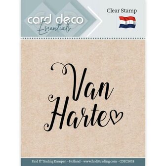 Clear Stamp Van Harte 4x5cm p/st
