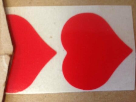 Stickers hart klein 2.9cm p/20st rood