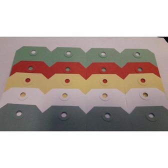 Labels Rood/Blauw/wit/groen/geel 55x110mm p/50st papier