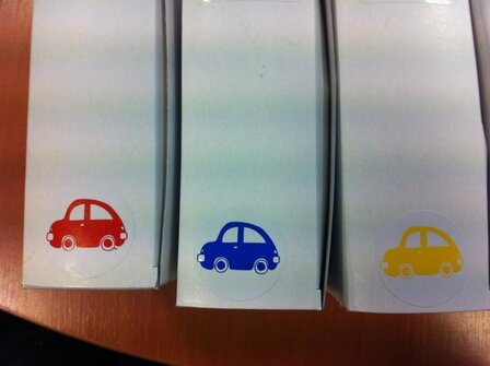 Stickers wit/blauw 35mm p/20st auto 