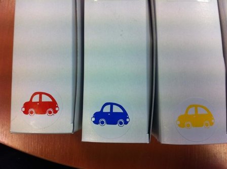 Stickers wit/geel 35mm p/20st auto 
