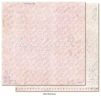 Scrappapier Denim&amp;girls Pink Linen 30.5x30.5cm p/vel