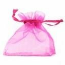 Zakken fuchsia 7.5x8.7cm p/5st organza 