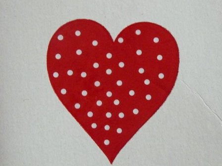 Stickers rood hart met stip p/20st