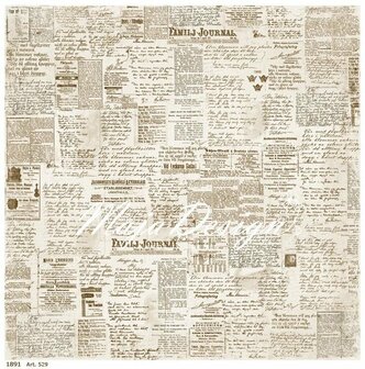 Scrappapier Vintage summer basics 1891 journal krant 30.5x30.5cm p/vel