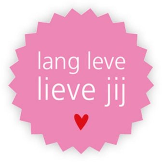 Stickers lang leve lieve roze 35mm p/20st ster