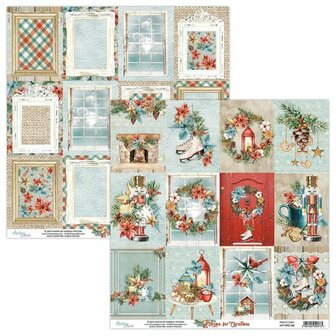 Scrappapier Home for Christmas labels 30.5x30.5cm p/vel