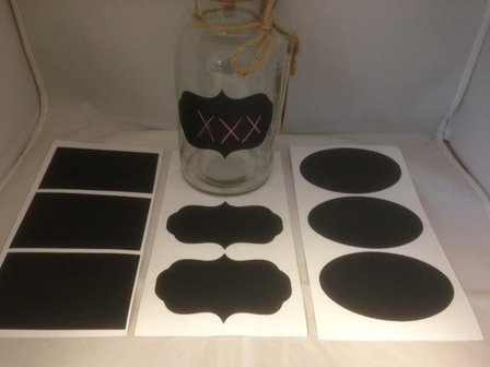 Stickers ovaal 6 x 9 cm inhoud 3 stuks zwart