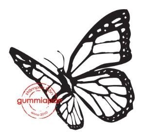 Stamp vlinder schuin 28x24mm p/st rubber unmounted