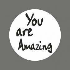 Stickers you are amazing wit/zwart 40mm p/500st