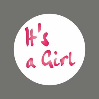 Stickers it&#039;s a girl p/100st 40mm wit/roze