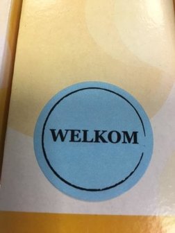 Stickers lichtblauw 3.5cm p/100st WELKOM 