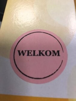 Stickers roze 3.5cm p/20st WELKOM 