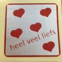 Stickers rood/wit 4.5x4.5cm p/500st LOVE 