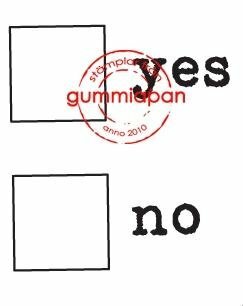 Stamp yes no 18x20mm p/st rubber unmounted