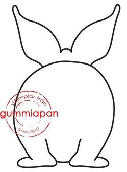 Stamp achterkant konijn 26x39mm p/st rubber unmounted