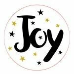 Stickers Joy 40mm p/20st wit/goud/zwart