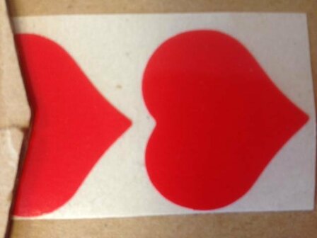 Stickers hart klein 2.9cm p/500st rood