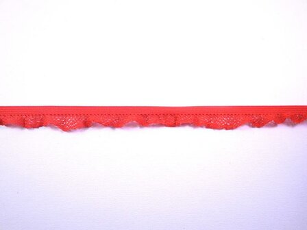 Lint rood 12mm p/mtr elastiek kantje