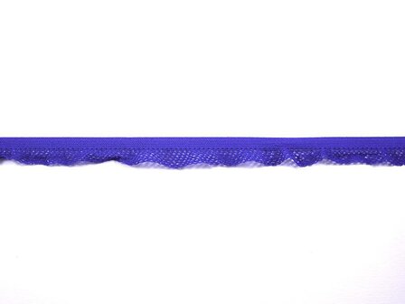 Lint blauw 12mm p/mtr elastiek kantje