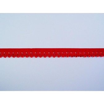 Lint rood 15mm p/mtr elastiek kantje