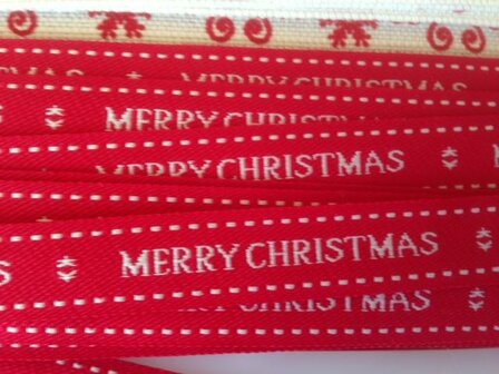 Lint rood merry christmas 15mm p/m stitch