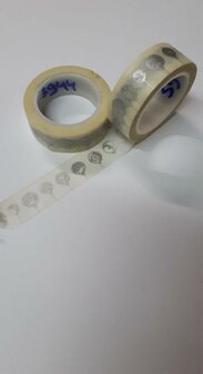 Masking tape zilver kerstballen 15mm p/10m 